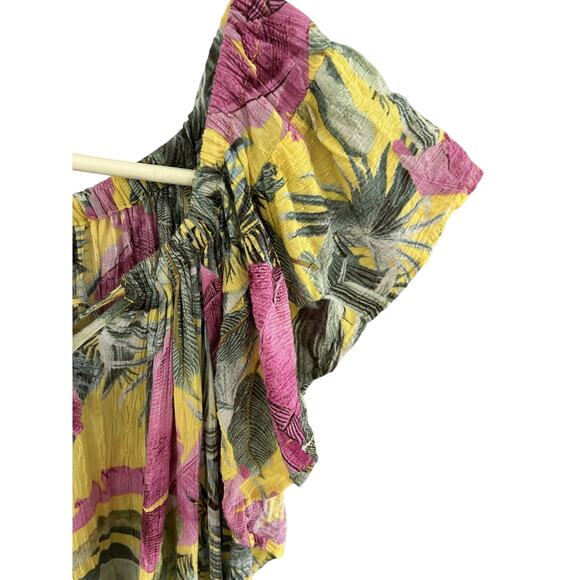 Cynthia Rowley Women Teen XS Mini Dress Tropical Off On Shoulder Boho Flowy - Picture 4 of 6